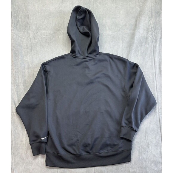 Nike Pullover Hoodie Womens Small Black Swoosh Logo Therma Fit Sweatshirt DD6464 - Picture 2 of 9